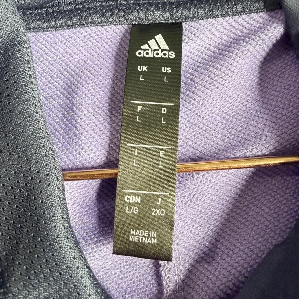 Adidas Mens Purple Sleeveless Basketball Hoodie Sweatshirt Large Magic Lilac